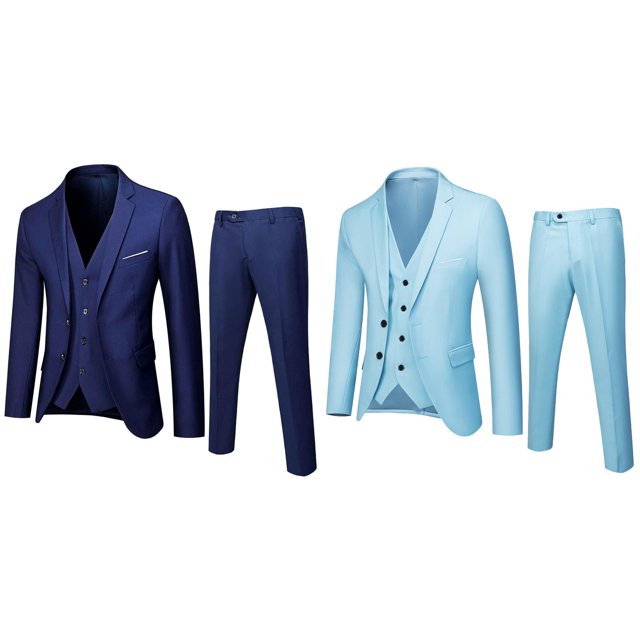 (2-Pack) Rinsvye Boys Formal Jacket For Job Interview Wear Tailored Fit Piece Suit For Kids Elegant Black Suit For Event Wear