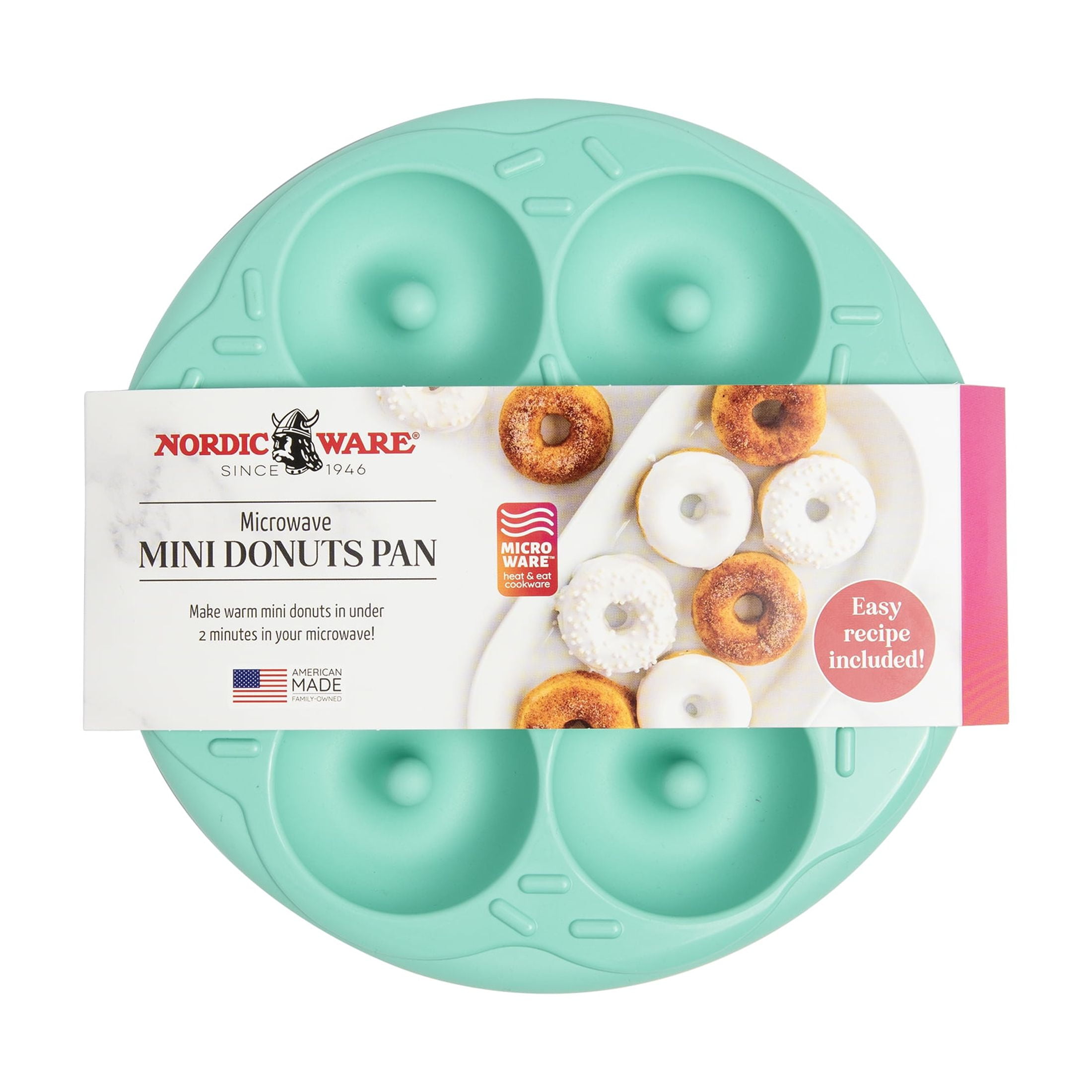 Nordic Ware Microwave Mini Donut Pan, Blue, W x L x