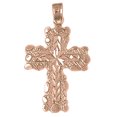 thumbnail image 1 of 14K Rose Gold Cross Pendant - 34 mm, 1 of 2