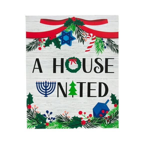 A House United Wall Sign, Home Decor, Hanukkah, 1 Pieces