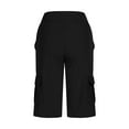 thumbnail image 5 of Mlzmgr Biker Shorts for Women Cargo Pants with Pockets Athltic Long Shorts Elastic Waist Casual Hiking Workout, 5 of 5