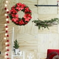 thumbnail image 4 of Hvmvliv 11.81in Large Flower Christmas Wreath Ornaments for Front Door Decoration Simulation Xmas Wreath Door Hanging Outdoor Christmas Decoration Red, 4 of 6