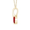 thumbnail image 2 of Angara Natural Ruby Necklace - Heart-Shaped Ruby Ribbon Pendant with Diamond in 14K Yellow Gold for Women, 2 of 10