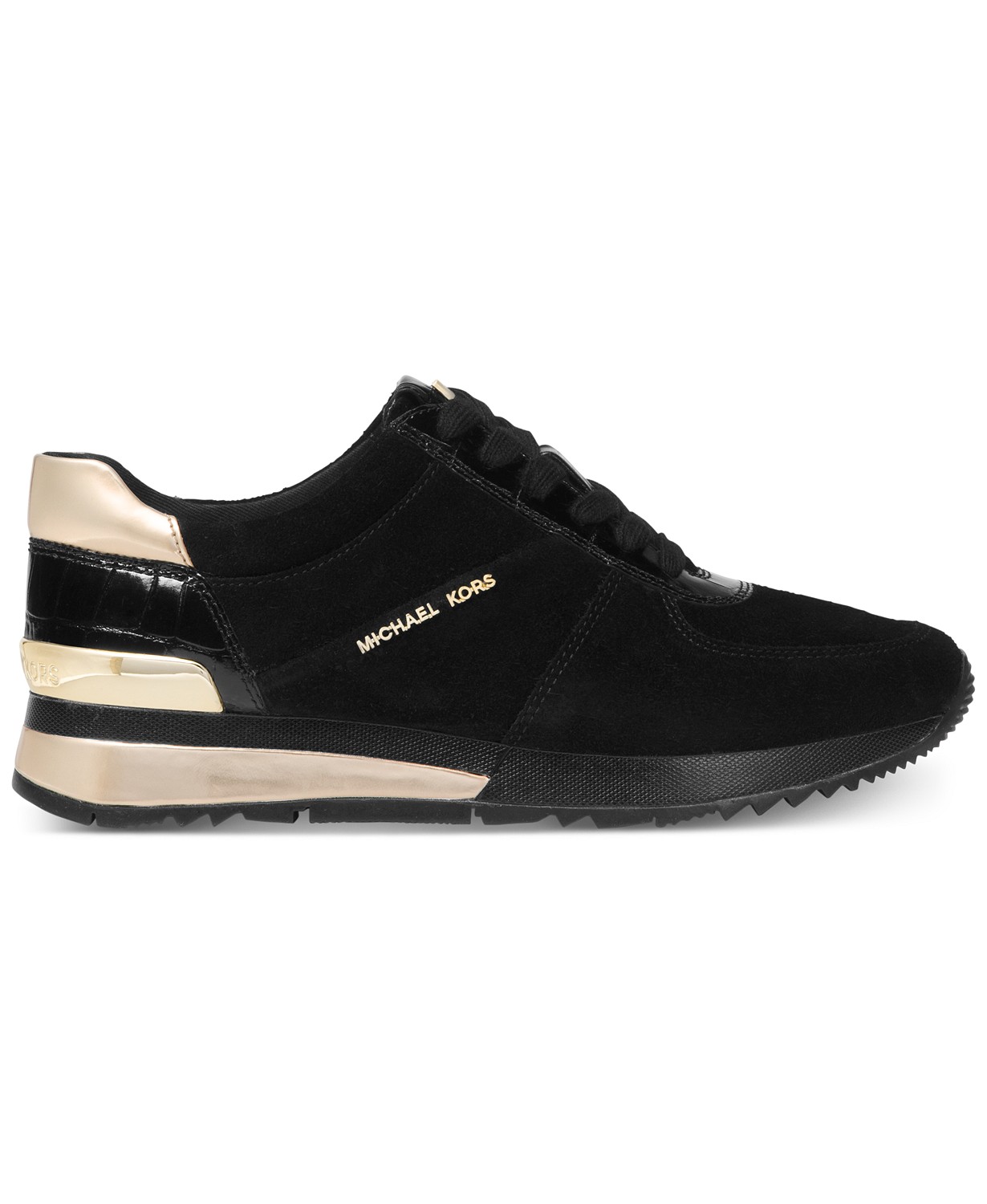 michael kors allie wrap trainer black gold