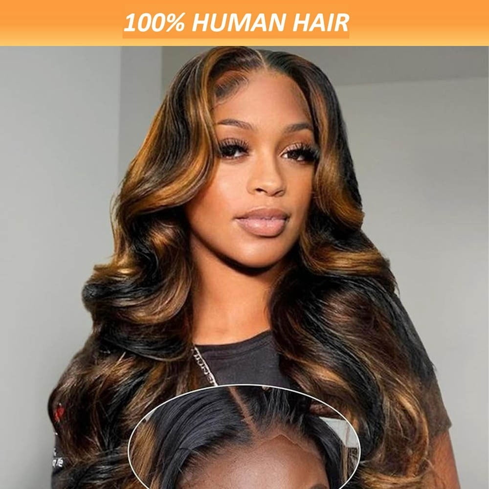 Lace Glueless Wig Human Hair Ombre Body Wave Hd Lace Front Wigs