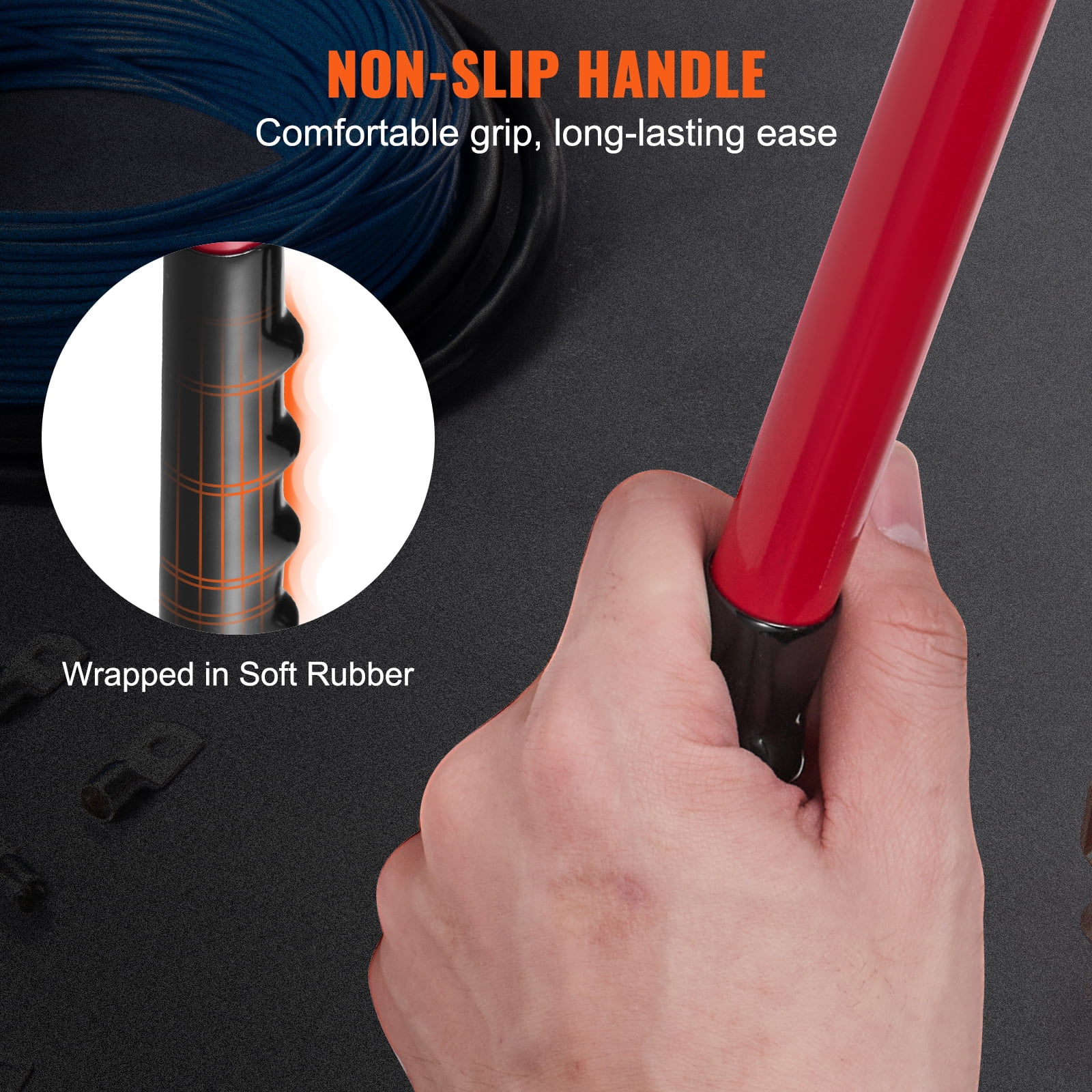 VEVOR Battery Cable Lug Crimping Tool, 10-1/0AWG with Cable Cutter and 48PCS Copper Ring Terminals, 6 Wire Sizes Crimping Die and 100pcs Heat Shrink Tubes, for Heavy Duty Wire Lugs