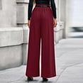 thumbnail image 4 of Dwellite Womens Wide Leg Trousers 2026 Elastic High Waisted Dress Pants Pleated Slacks Flowy Business Work Palazzo Pants Wine M, 4 of 7