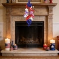 thumbnail image 6 of Fourth of July Teardrop Wreaths, 19.6 Inch Red White Blue Patriotic Floral Swags with Bow, Front Door Hanging Decor for Independence Day Party Centerpiece, 6 of 6