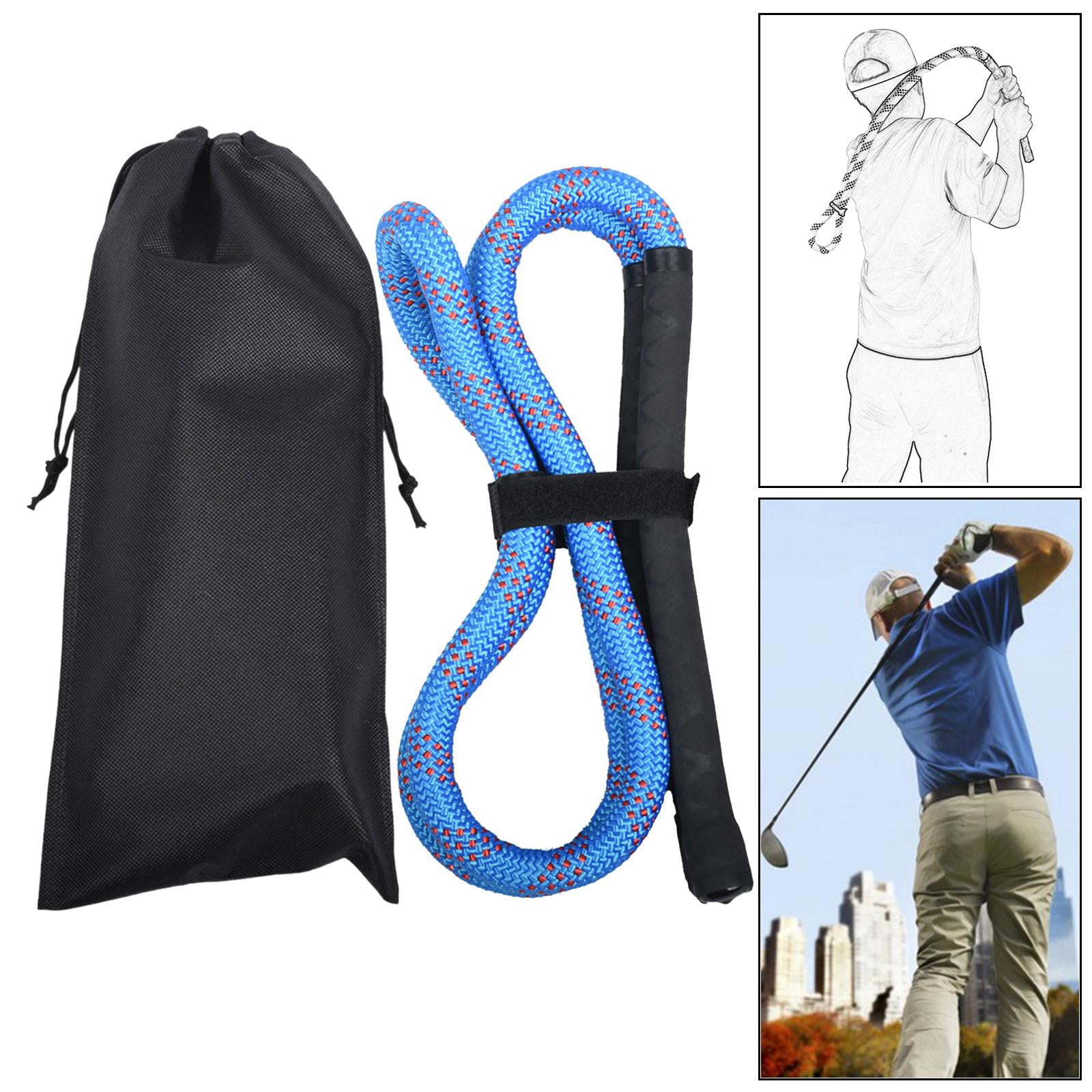 Baoblaze Golf Swing Rope Trainer Golf Practice Anti Slip Grip Golf Swing Blue Rope Black Grip