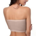 thumbnail image 4 of Aobny Pretty Womens Bras Beige Sleep Minimizer Strapless Nylon Bandeau Fitted Juniors Bras,36-40, 4 of 8