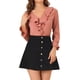 thumbnail image 1 of BLUSA CON VOLANTES PARA MUJER INSPIRE CHIC, ELEGANTE CUELLO EN V, MANGAS LARGAS, TALLA 3XL, ROSA OSCURO, 1 of 6