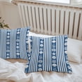 thumbnail image 5 of Striped Outdoor Pillow Covers Pack of 2 Ocean Navy Blue Starfish Shell Jellyfish Coral Waterproof Throw Pillow Covers Decorative Cushion Cases for Patio Garden Tent Balcony Couch 24x24 inch, 5 of 8