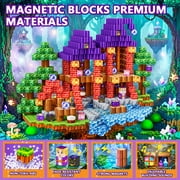 HXFOU 150PCS Magic Forest Magnetic Blocks for Kids Ages 3-12, Magnetic Building Cubes with Castle Theme, STEM Building Blocks, Magnetic Cubes Construction Toys for Boys Girls
