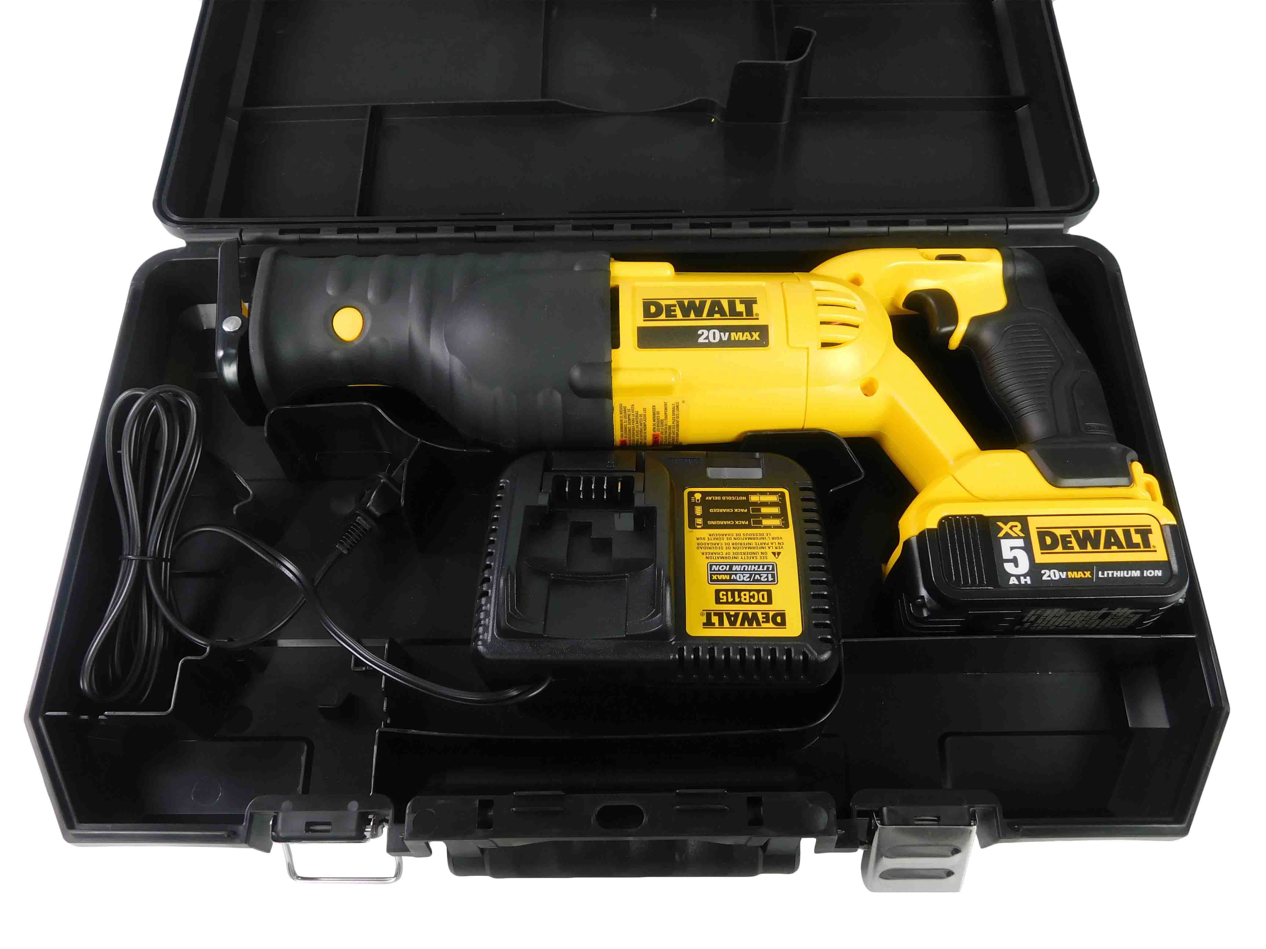 DeWalt 20V MAX Lithium Ion Reciprocating Saw Kit, 5 A-h Lithium-Ion, 1 1/8 in Stroke L