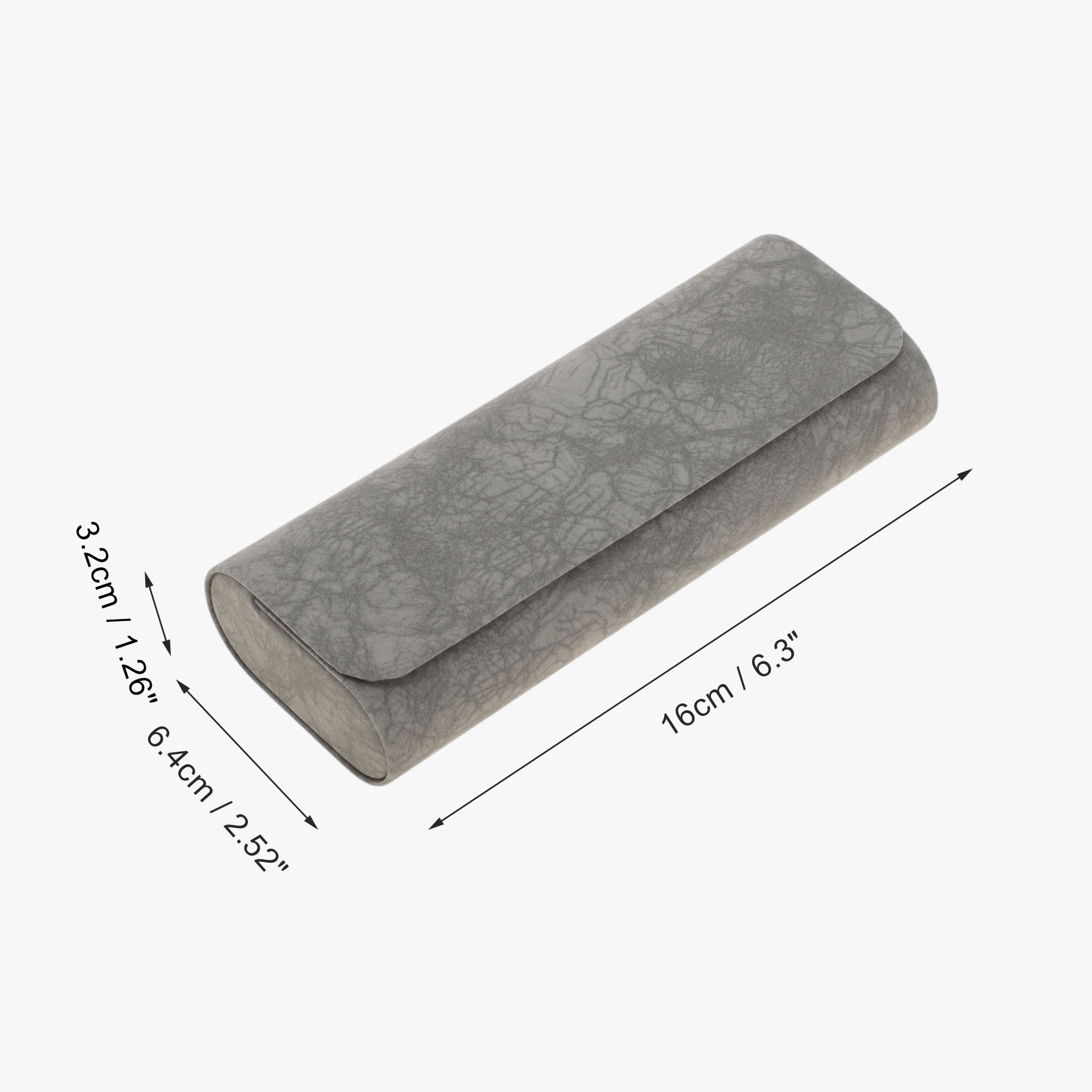 Unique Bargains Portable Eyeglasses Storage Case with Soft Lining Gray