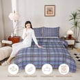 thumbnail image 3 of Manfei Vintage Grid Full Size Comforter Sets,Modern Check Bedding Comforter Set,Blue Purple,Navy Blue Reversible,3-Piece,1 Comforter and 2 Pillowcases,3-Piece,1 Comforter and 2 Pillowcases, 3 of 7