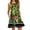 DT-Green, variant on Women's Bold Floral Print Fit & Flare Dress, Sleeveless, Casual Beach & Garden Wear, Lightweight Rayon Blend, Solid Color Lining
