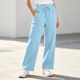 thumbnail image 2 of Diufon Baggy Sweatpants for Women Drawstring High Waist Fleece-lined Pants Fall Winter Warm Pants with Pockets, 2 of 7