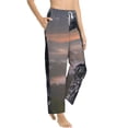 thumbnail image 6 of Salouo Black Dragon Cliff Dawn Print Women's Pajama Pants Casual Loose Sweatpants PJs Flowy Pants Drawstring Palazzo for Women Wide Leg Pants Lounge Pajama -Medium, 6 of 8