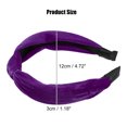 thumbnail image 2 of Unique Bargains Velvet Knotted Headbands Hairband for Women 1.2 Inch Wide 1 Pcs Purple, 2 of 7