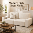 thumbnail image 2 of AAQZ 87" Comfy Sofa for Living Room, 3 Seater Chenille Fabric Couch for Small Space, Beige, 2 of 9