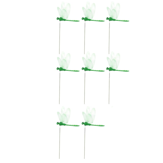 MTBLYS 8Pcs Artificial Dragonfly Garden Stakes Decorative Insect Ornaments Spring Movable Flower Pot Decor Indoor Outdoor Yard Use