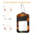 thumbnail image 2 of Square PU Leather Luggage Tags, 2 Pack, with Privacy Cover and Stainless Steel Ring - Suitable for Travel, Backpack, Handbag - Bag Tags, Handbag Tags Pumpkin, 2 of 7