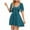 Blue, variant on Women Dresses Casual Solid Color Mini Spring Dresses V Neck Short Sleeve Summer Dress Trendy Pleated Tunic Elegant Dresses