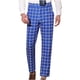 thumbnail image 2 of Puntoco Pantalones de traje casuales con botones y bolsillos y estampado de cuadros rectos para hombre, 2 of 6