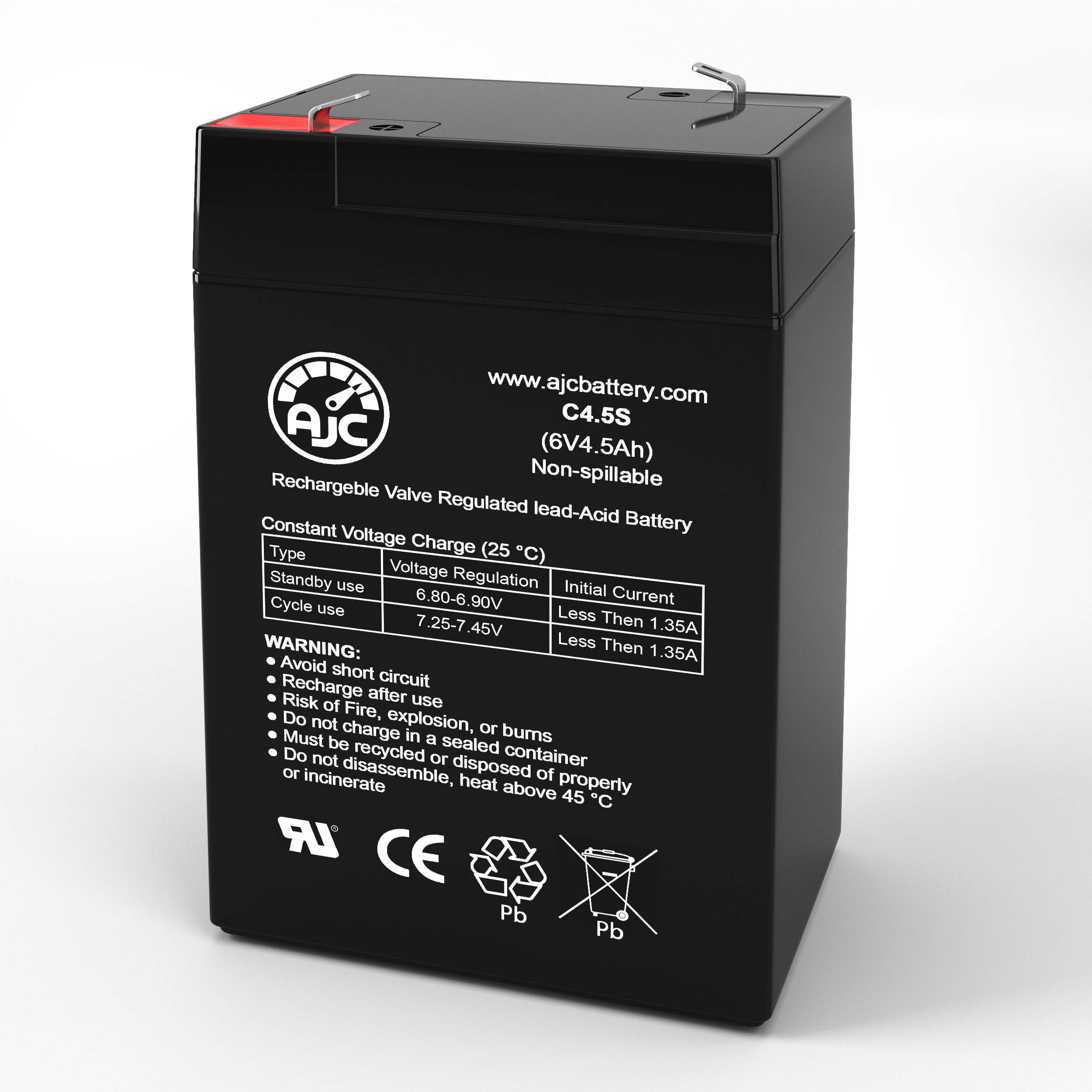This is an AJC Brand Replacement Astralite EU-MR 6V 4.5Ah Emergency Light Battery