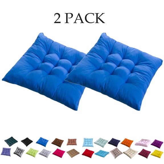 FEOLGEHLY 2Pcs Square Outdoor Office Chair Cushions, Floor Cushions for Home, Meditation Cushion Flexible Seating Computer Chair Cushion for Adults, Home Chair Yoga Living Room Use(Blue)