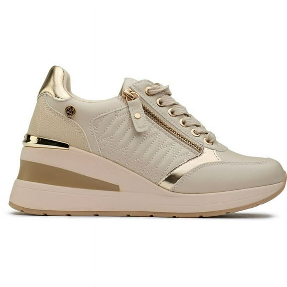 Xti Gold Wedge Sneakers
