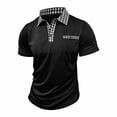 thumbnail image 5 of DPTALR Men's Solid Color Casual Lapel Half Button Short Sleeve Shirt,Black,Big and Tall Men L, 5 of 8