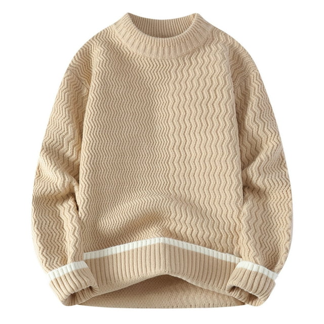Manteau Chandail Décontracté Mode pour Hommes en Tricot Ample Col Rond Confortable Hiver Chaud Chandail Doux Élégant