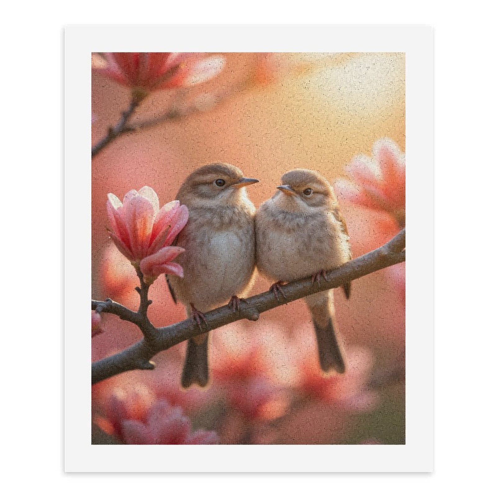 Paint by Numbers Kit for Adults, Birds On Blooming Branch Paint by Numbers, Easy Paint by Numbers Kit for Adults Beginner, DIY Adult Paint by Number Kits on Canvas, Home Decor