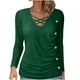 thumbnail image 3 of Sudadera corta,Blusa informal de manga larga con cuello en V para mujer, talla grande, con botones, de poliéster, ideal para el hogar, sopatenor, 3 of 9