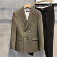 thumbnail image 3 of Chaqueta de traje marrón para hombre, abrigo de un solo pecho, blazer gris para hombre, novedad en ropa, moda masculina 2024, clásico de moda, 3 of 5