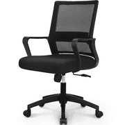 Hygge Ergonomic Lumbar Support Mid Back Adjustable Mesh Home Office Computer Desk Chair, Black