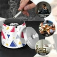 thumbnail image 4 of Yayeee Ashtray with Lid for Cigarette Smokeless Stainless Steel Home Ash Holder, Simple Triangles, 4 of 7