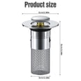 thumbnail image 3 of WWW Clearance Sale Faucets Sink Drain Plug 34—40 Mm Stainless Drain Strainers Made Of Rustproof Basin Drain Filter Sink Strainer Sink Plug Drain Plug For 34—40 Mm Drain Hole, 3 of 9