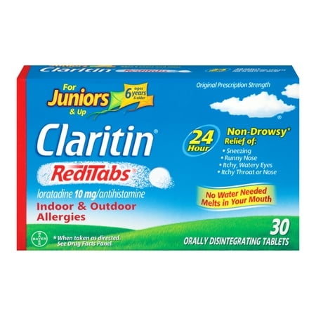 Junior's Claritin 24 Hour Non-Drowsy Allergy Relief RediTabs, 10mg, 30 (Best Thing For Itchy Throat)