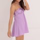 thumbnail image 4 of Vestido De Lentejuelas Con Cuello Halter Vestido de lentejuelas halter para niñas Ahueca hacia fuera Mini vestido sexy Traje diario (Púrpura L) Cgtredaw Para estrenar, 4 of 5