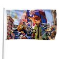 thumbnail image 1 of Zootopia Bandera impresa con temática, regalo perfecto para fanáticos, amigos y familiares, y adecuada para actividades al aire libre e interiores, decoraciones de fiesta. 120*180CM, 1 of 6