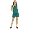 thumbnail image 2 of Bimba Womens Solid Sleepwear Set 2 Pcs Short & Top Casual Nightwear Loose Fit Loungewear, 2 of 7