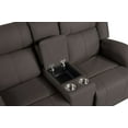 thumbnail image 7 of Chocolate Color Polished Microfiber Upholstered Reclining Sofa Set 3pc Sofa Console Loveseat Chair Modern Living Room, 7 of 7