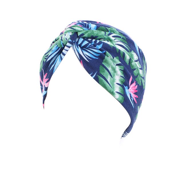 Guardurnaity Sombrero de mujer, varios colores, transpirable, dulce regalo, sombreros para dormir, nudo preatado, multiusos, plisado, exquisita elasticidad, Sombreros Hoja azul marino Guardurnaity AP010930-03