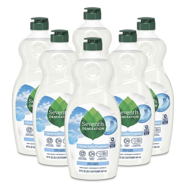 Jabón líquido para platos Seventh Generation Free & Clear 560 ml x6