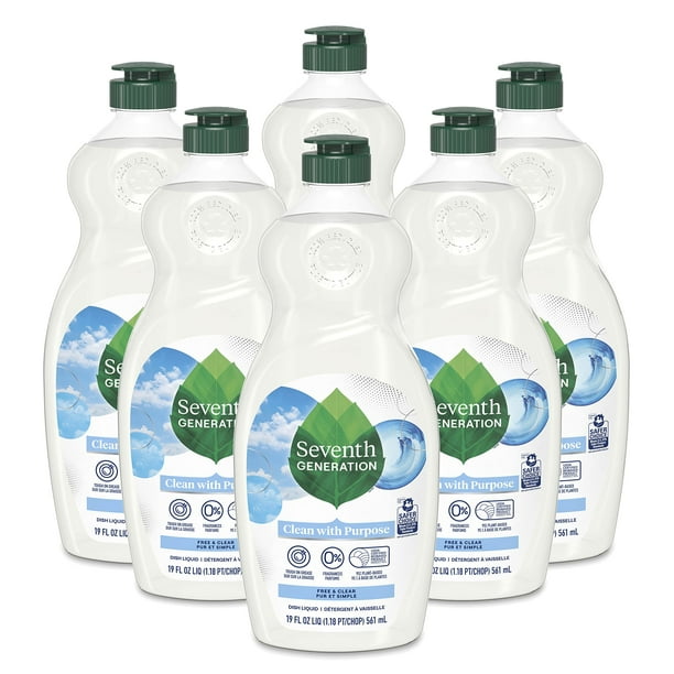 Jabón líquido para platos Seventh Generation Free & Clear 560 ml x6