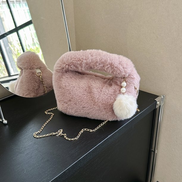 Bolso cruzado con cadenas para mujer, Bolso pequeño a la moda, Bolso de mano femenino de Color sólido