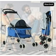 thumbnail image 3 of BestPet Blue Skin 4 Wheels Posh Pet Stroller with Cup Holder, 3 of 6
